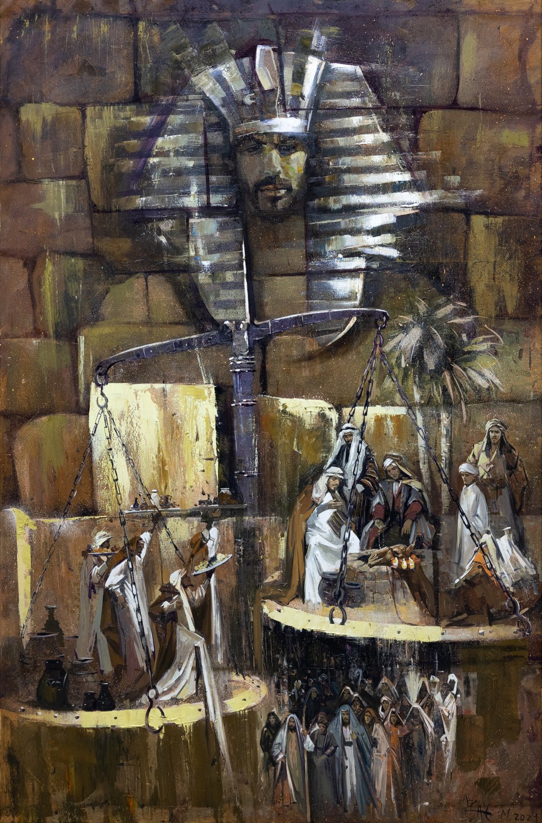 Azat Myradov — Ma bien-aimée arabophone. Huile sur toile, 180 × 120 cm, 2021
