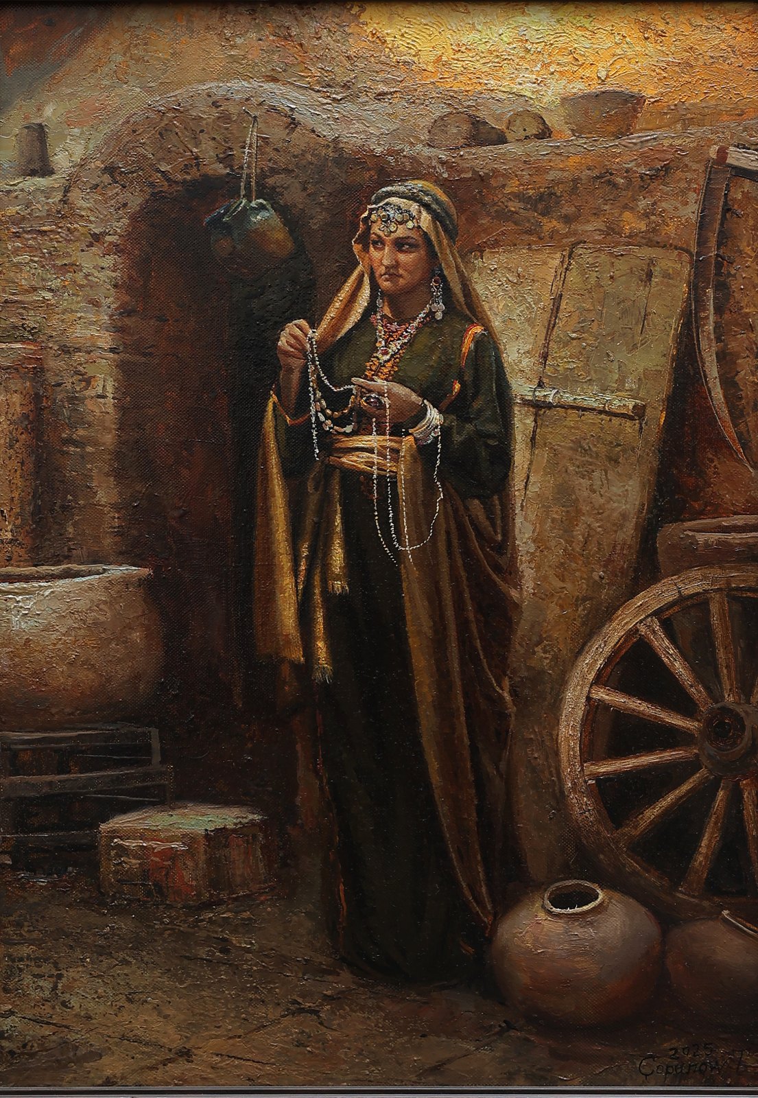 Toyly Tchopanov — Jeune fille arabe. Huile sur toile, 50 × 36 cm, 2025