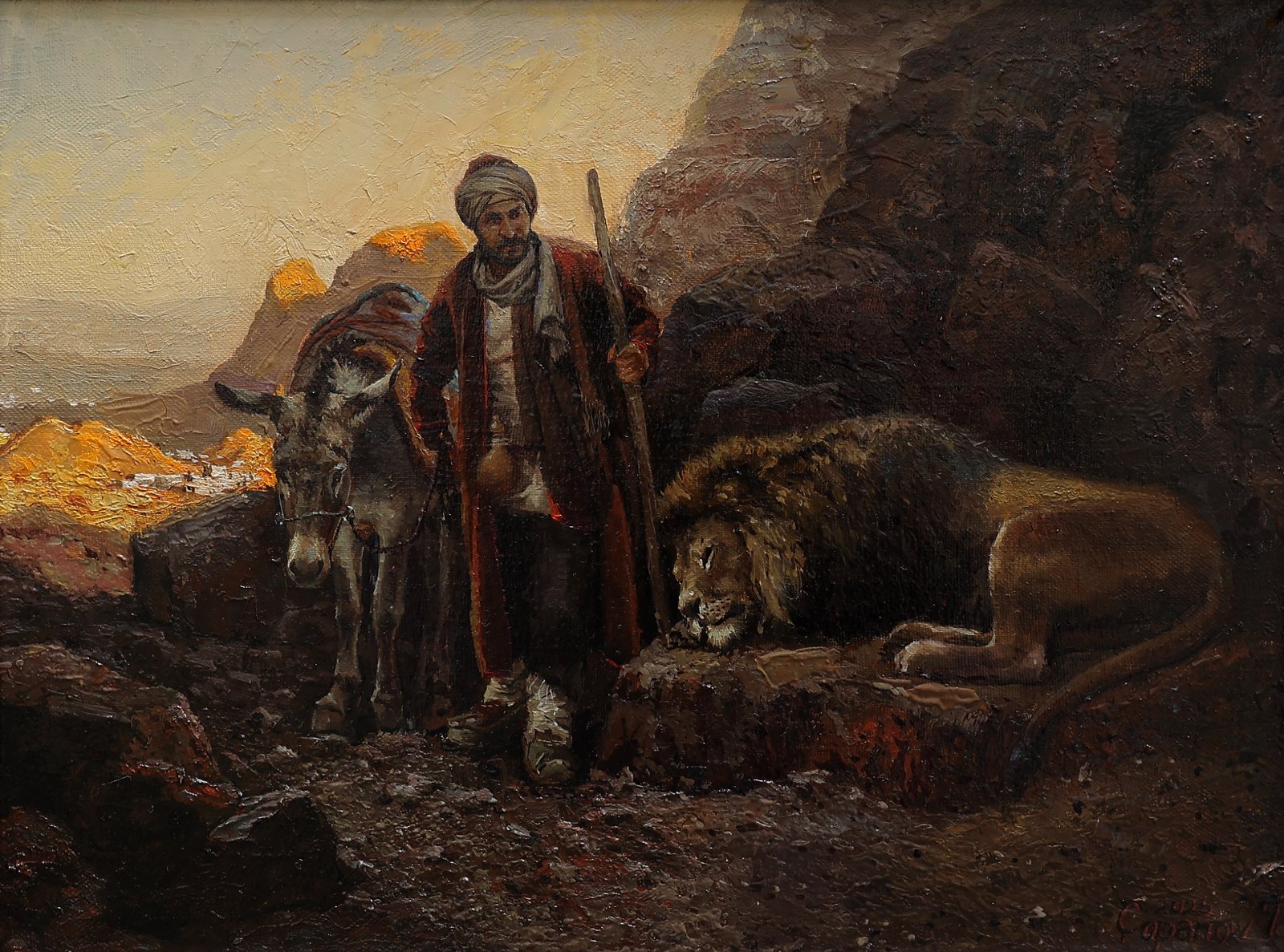 Toyly Tchopanov — Laisse-nous aller à la Kaaba. Huile sur toile, 30 × 40 cm, 2025
