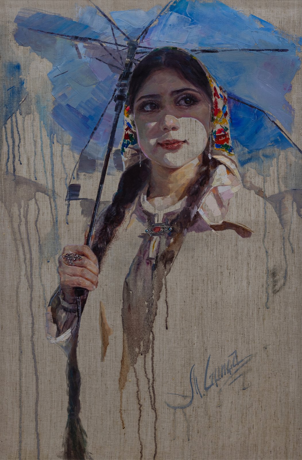 Guntcha Myradova — Medine. Huile sur toile, 85 × 55 cm, 2026